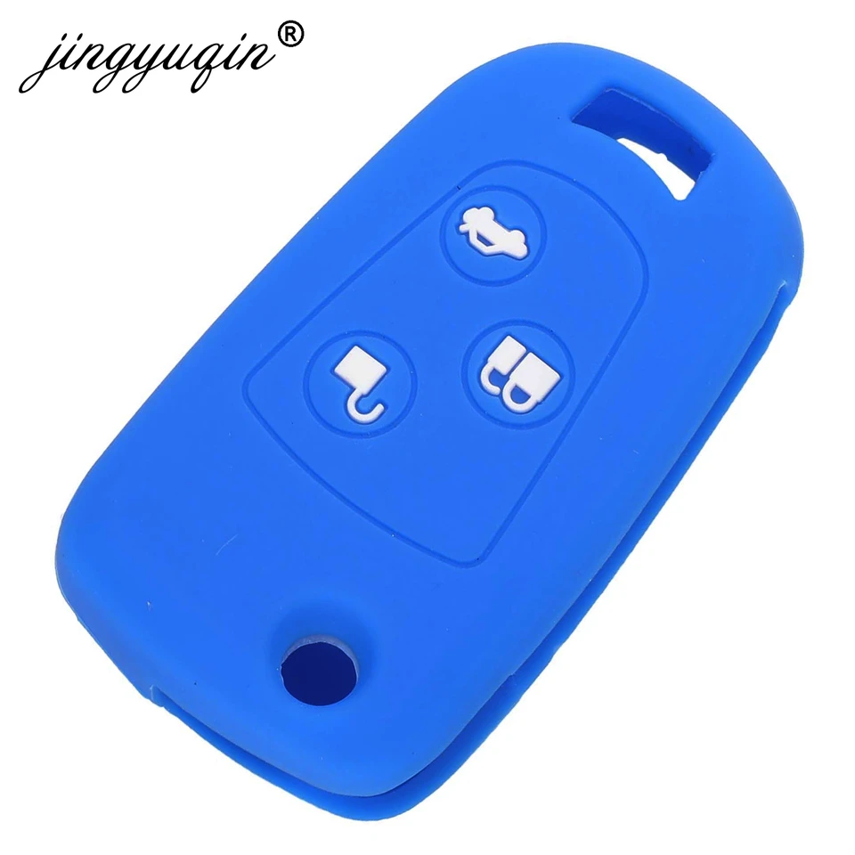 Funda Protectora De Plástico ABS Con Funda Interior De Silicona Para Llave Plegable Ford Flip, 3