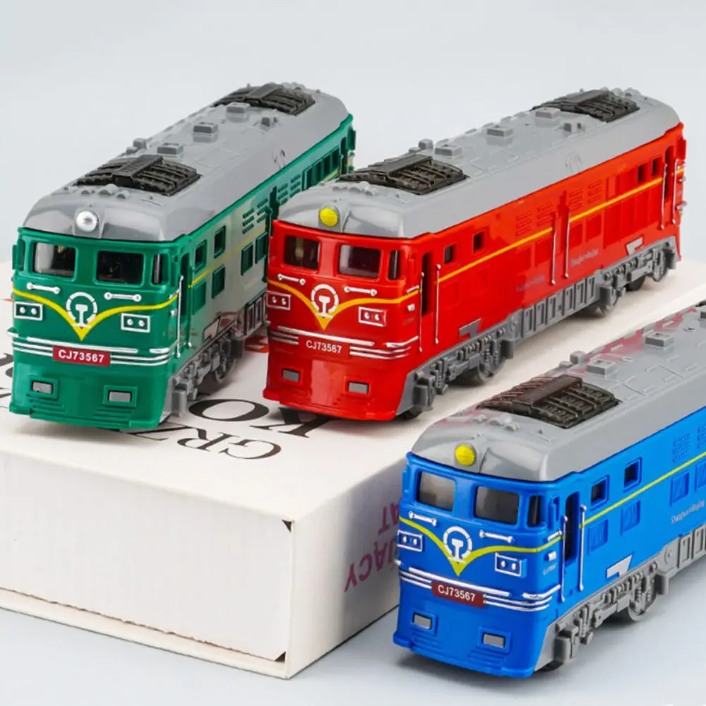 Simulation Scale Inertial Train Model Miniature Pull Back Rail Vehicle Toy Educational Multi-color Train Car Toys Children Gift