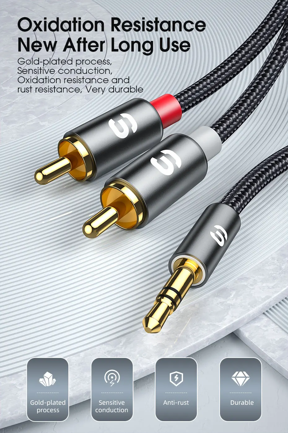 RCA Audio Cable Stereo 3.5mm to 2RCA Cable Male To Female AUX RCA Jack Y Splitte