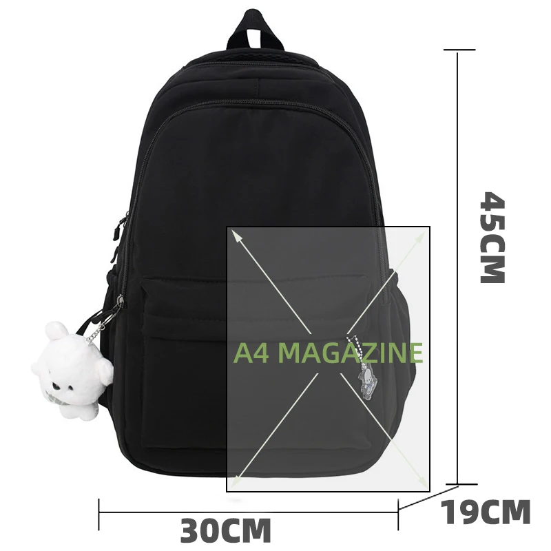 Gatto Nero Rosa Zaino Studente Lettera Borsa per libri Ragazza Borsa da scuola per laptop Borsa da viaggio per adolescenti Zaino Borsa per computer universitario unisex - immagine 2