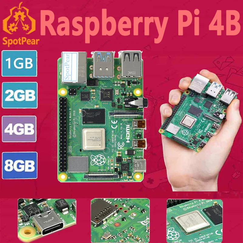 Raspberry pi Modelo b com Ram 1gb 2gb 4gb 8gb Pi4b Opção