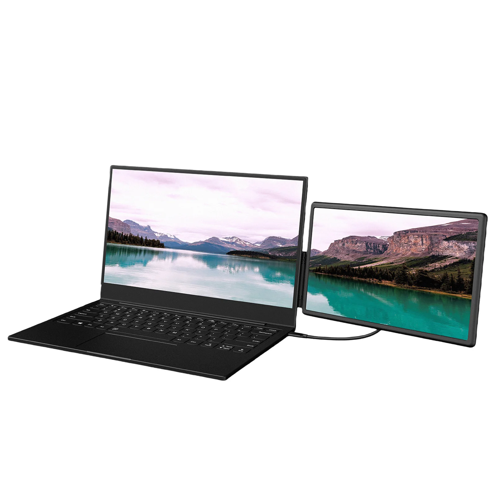 13.3인치 노트북 확장 스크린 플러그 앤 플레이 회전식 확장 스크린 USB-C/HDMI 호환 디스플레이(노트북 액세서리용)