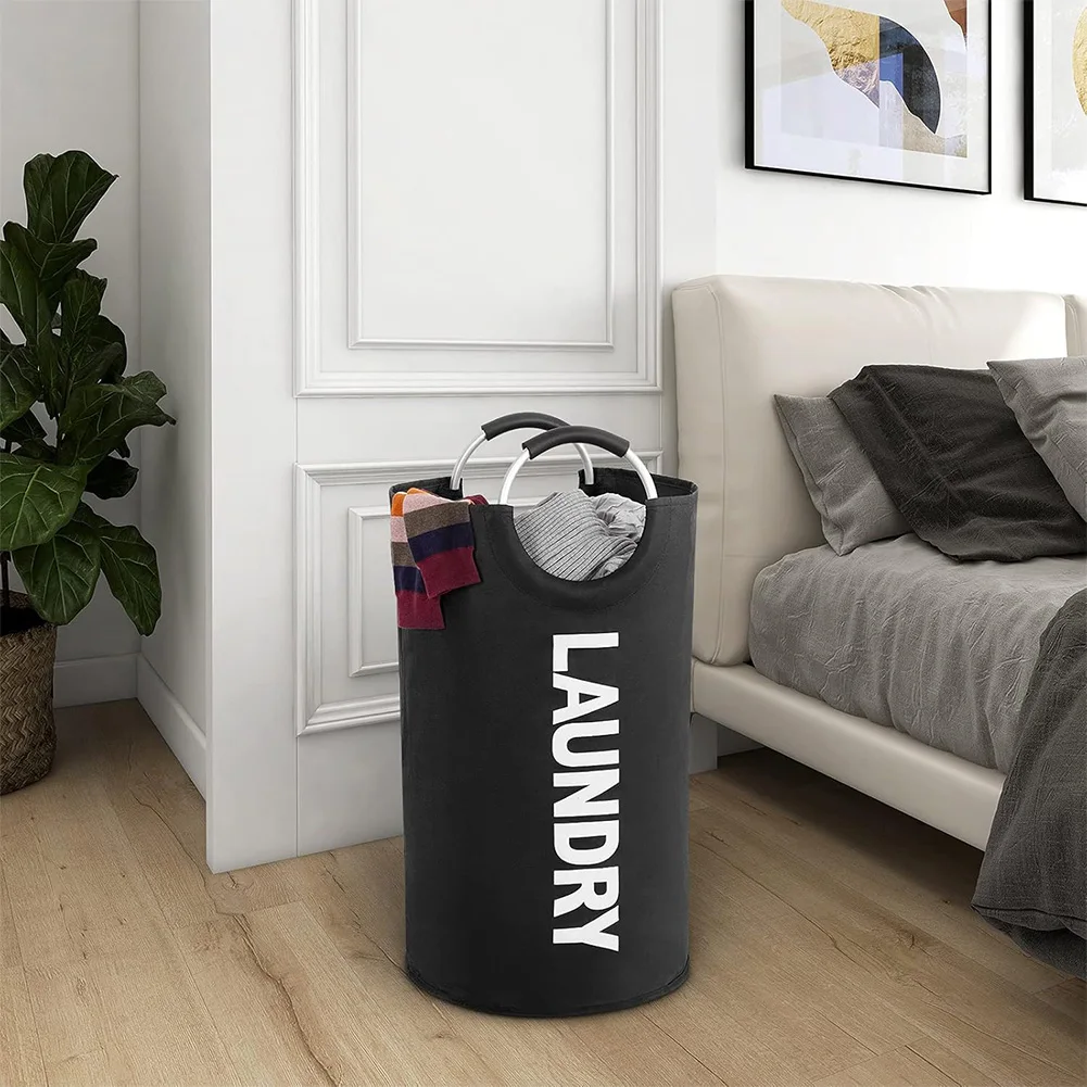 82L Laundry Hamper Large Capacity Foldable Laundry Basket Waterproof Bag with Handle Multifunction for Room Dorm