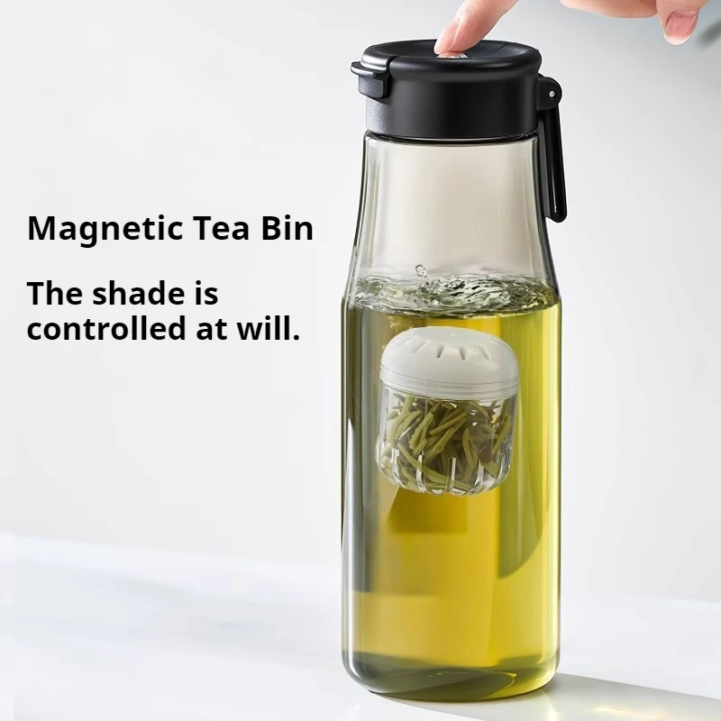 GIANXI TRITAN Material Magnetic Tea Cup Portable Sport With Handle Tea Water Separation Kettle Large Capacity Water Bottle