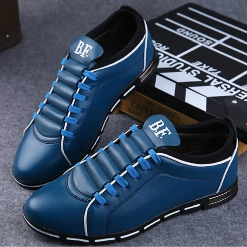 

Men Casual Shoes Breathable Pu Leather Business Shoes Man Sneakers British Work Footwear Size 38-48 Flat Sapato Social Masculino