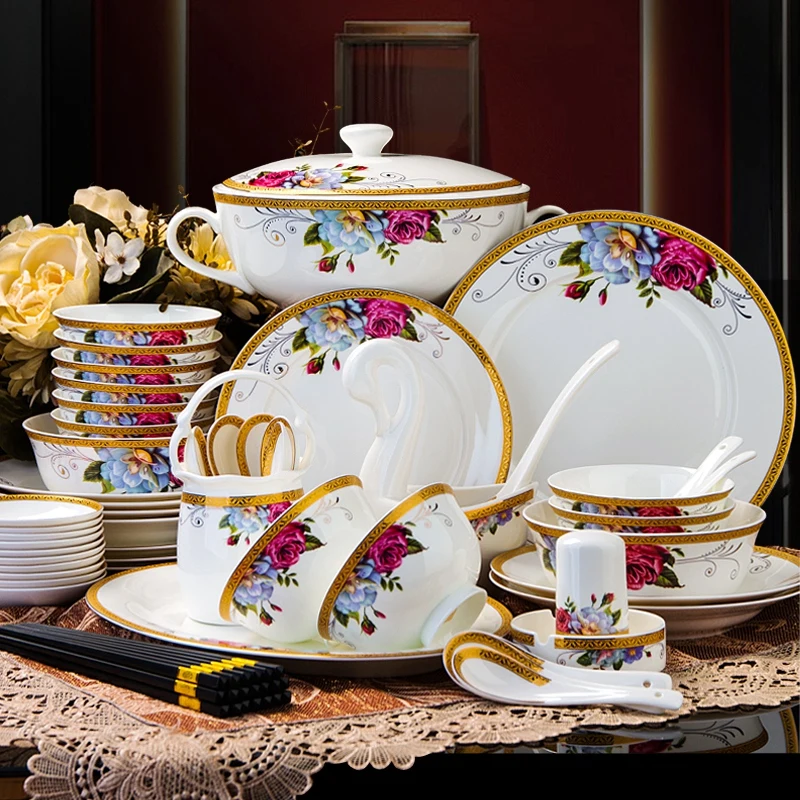 Dinnerware Set Luxury Dinner Service Tableware Set Dinnerware Set China Dinner  Set Ceramics Phnom Penh Plates And Bowls Sets For Restaurant And Wedding  Gifts European Style