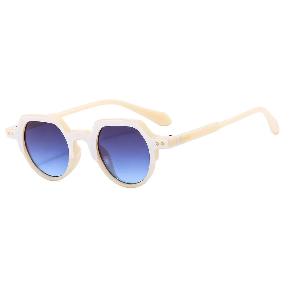 Occhiali Da Sole Quadrati Poligonali Unisex Con Lenti Trasparenti – Protezione UV400, Montatura In Plastica E Metallo, Fashion - copertina
