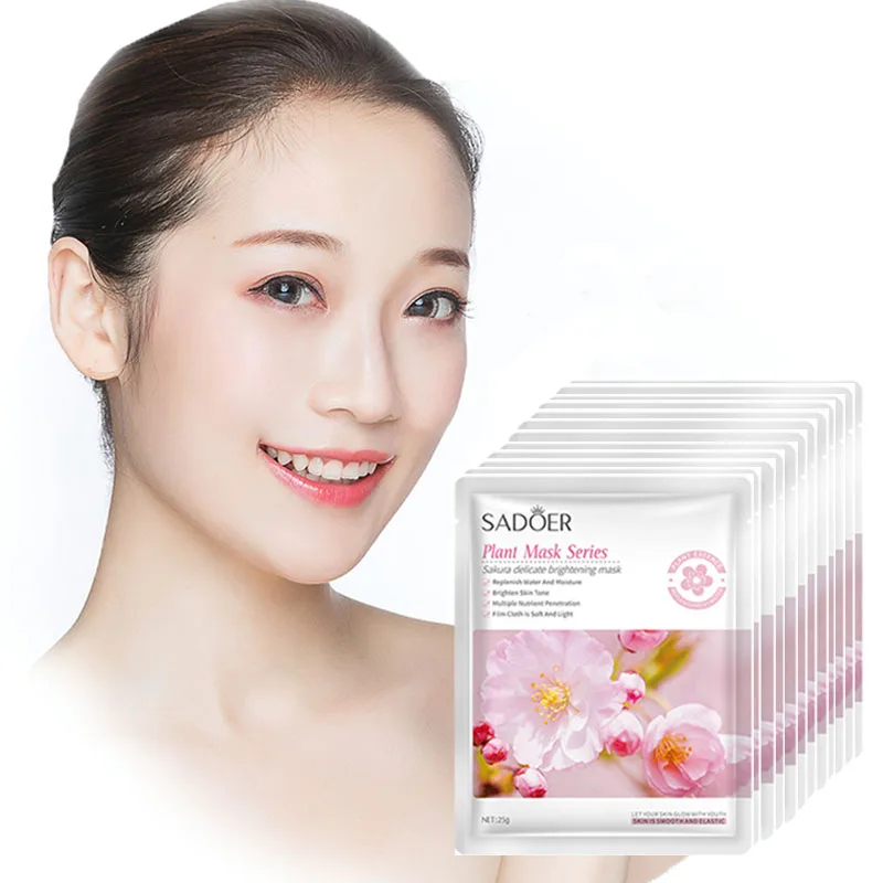 12pcs Cherry Blossoms Moisturizing Facial Mask Hydration Skin Care Anti