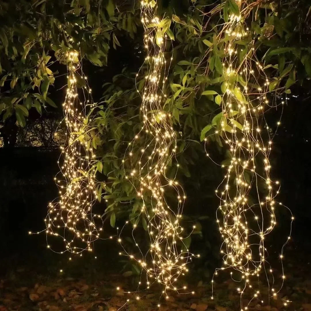 요정 스트링 조명 크리스마스 장식, 야외 폭포 조명, 실내 커튼 LED 램프 장식, 200LED 10 가지