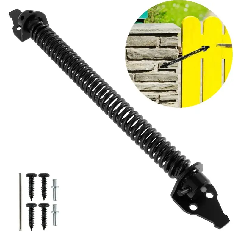 1/2pcs Gate Spring Closer Fence Spring Fence Door Hinges Self Closing Metal Gate Garden