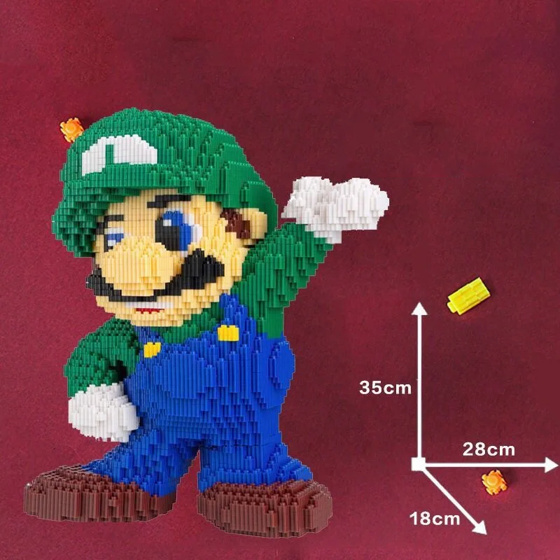 thumbnail image 1 of Bloques de construcción grandes de Super Mario Bros de 35 cm, figuras de anime, modelos de dibujos animados, bloques gigantes de Super Mario, adornos, regalos para niños, 1 of 5