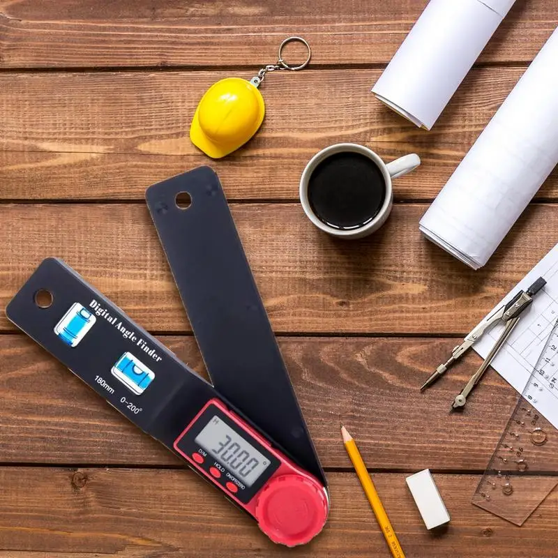 Digital Level Angle Ruler With LED Display 0-200 Degree Woodworking Protractor Tool Electronic Angle Gauge Clear And Precise 4