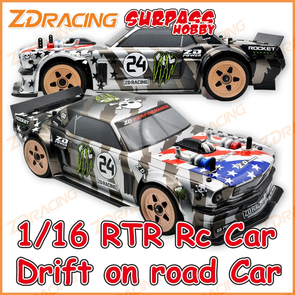 Surpass Hobby ZD Racing EX-16 1/16 RC Car 2435 Waterproof Brushless Motor 4WD Remote Control Vehicles RTR Model for Ford Mustang big remote control car