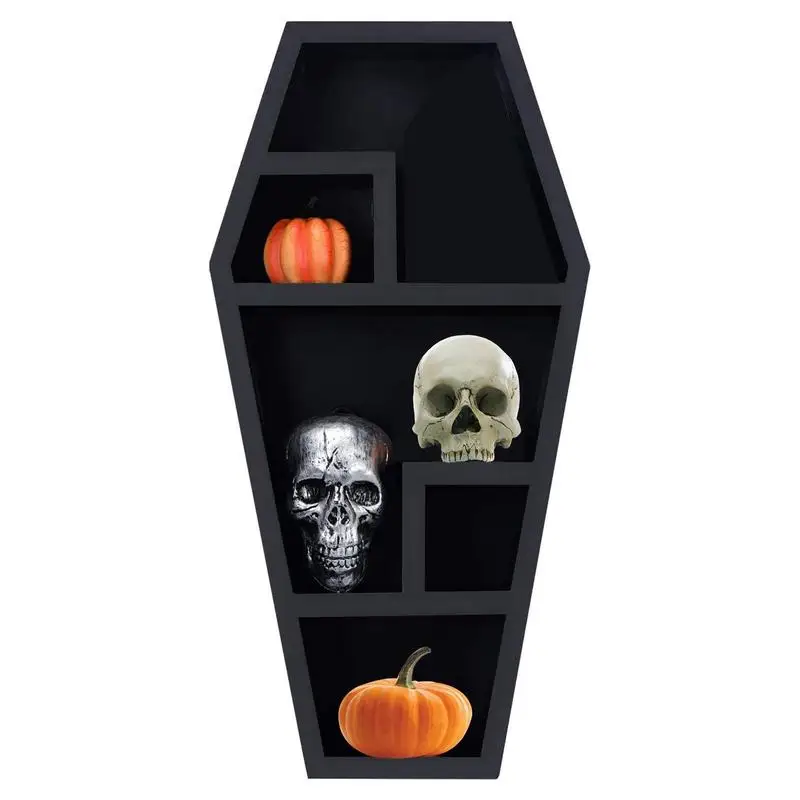 

Coffin Shelf Decorative Coffin Rack For Gothic Decor Free Standing Or Wall Hanging Coffin Decor Shelves For Home Bedroom