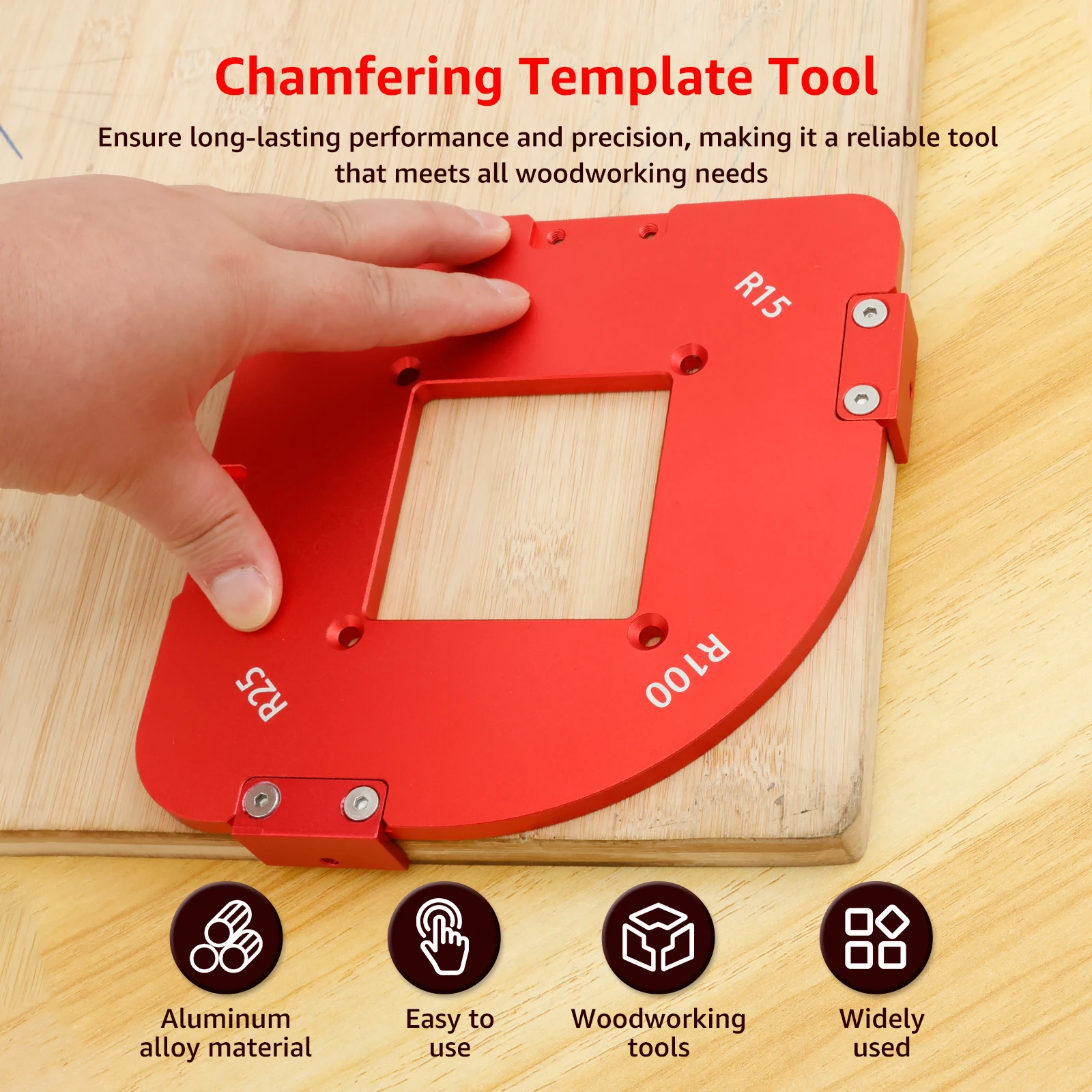 thumbnail image 2 of 2Pcs Corner Radius Quick‑Jig Template Semicircle Positioning Trimming Tool For Woodworking 2 of 14
