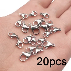 Elegant Lobster Clasp in Golden Silver Stainless Steel - 10mm (Silver)