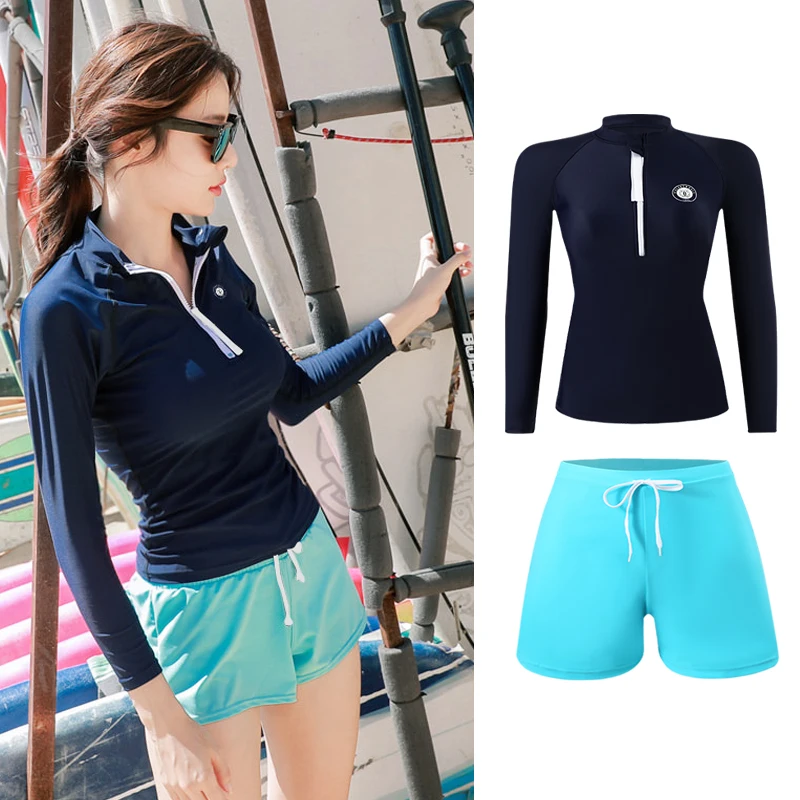 Couple Style Swimsuit Womens Diving Suit Split 2026 New Conservative Sun Protection Long Sleeved Beach Surfing Vacation Swimwear