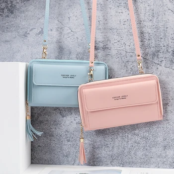 2024 new large-capacity multi-functional solid color one-shoulder bag fashion simple horizontal slung mobile phone bag lady 1