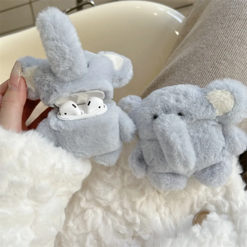

Cute Soft Plush Baby Elephant Earphone Case For AirPods 1 2 3 Pro Air Pods Pro2 Wireless Bluetooth Charging Box Cartoon Cover
