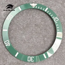 Ceramic Alloy Watch Bezel Insert Ring - 38mm Slope Fit for 40mm Watch Case, Men's Diving Watch Accessory (Ceramic green)