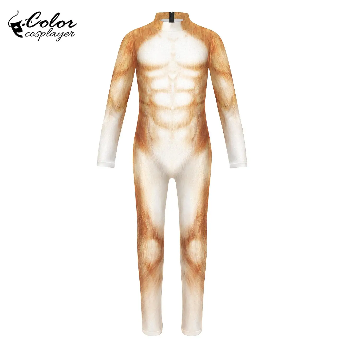 3D Printed Animal Bodysuit Party Catsuit Performance Costumes Kids Long Sleeve Spandex Bodysuit Zentai Cosplay Color