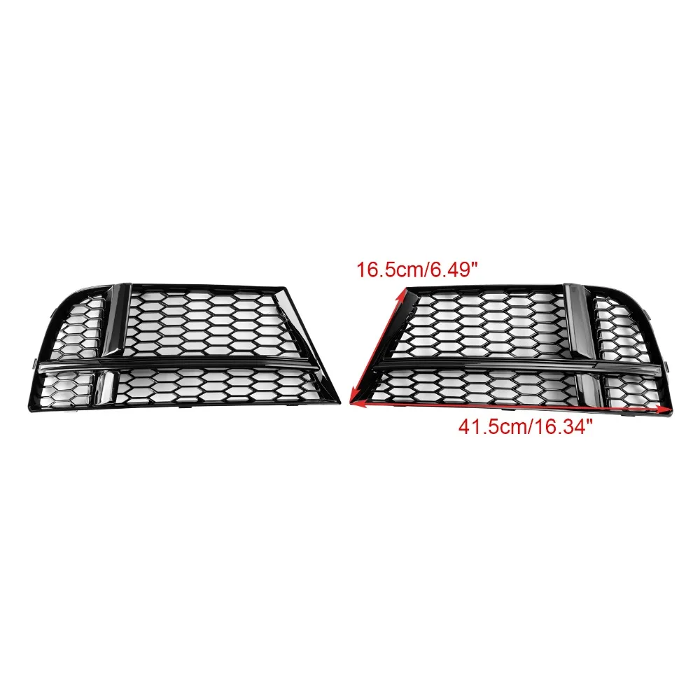 2X Car Front Bumper Fog Light Grille Grill For AUDI A3 8V S-LINE SEDAN SPORTBACK CONVERTIBLE 17-19 Honeycomb Mesh Fog Lamp Cover