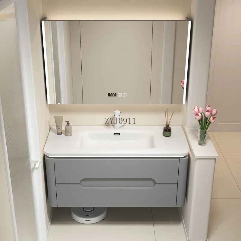 Double Washbasin Cabinet Luxury Bathroom Floor Sinks Column Wc Furniture Drawer Filing Cabinets Storage Shelf Multipurpose Wall