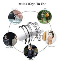 6/1pcs Fashion Metal Hair Band for Men Women Unisex Black Waved Hair Head Hoop Sports Headband Hairband Hair Accessories - Image 5