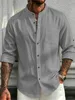 119731-6b599c.jpg Cotton Linen Shirts for Men Premium Stand-Collar Henley Lightweight Breathable
