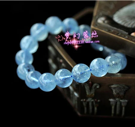 

Natural aquamarine bracelet aquamarine 10mm beads bracelet natural crystal bracelet
