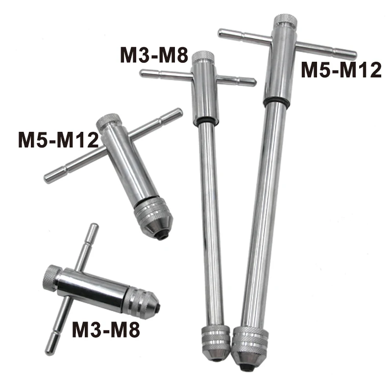M3-M8 Adjustable Ratchet Hand Tap Wrench M5-M12 Extended Tapping Forward and Reverse Tapping Tool Accessories 2