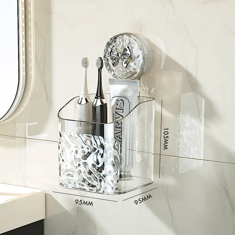 Light Luxury Style Glacier Pattern Suction Cup Shelf Bathroom Shower Punch-Free Wall Mounted Storage Rack Draining Basket Holder 5