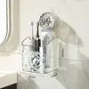Light Luxury Style Glacier Pattern Suction Cup Shelf Bathroom Shower Punch-Free Wall Mounted Storage Rack Draining Basket Holder 5