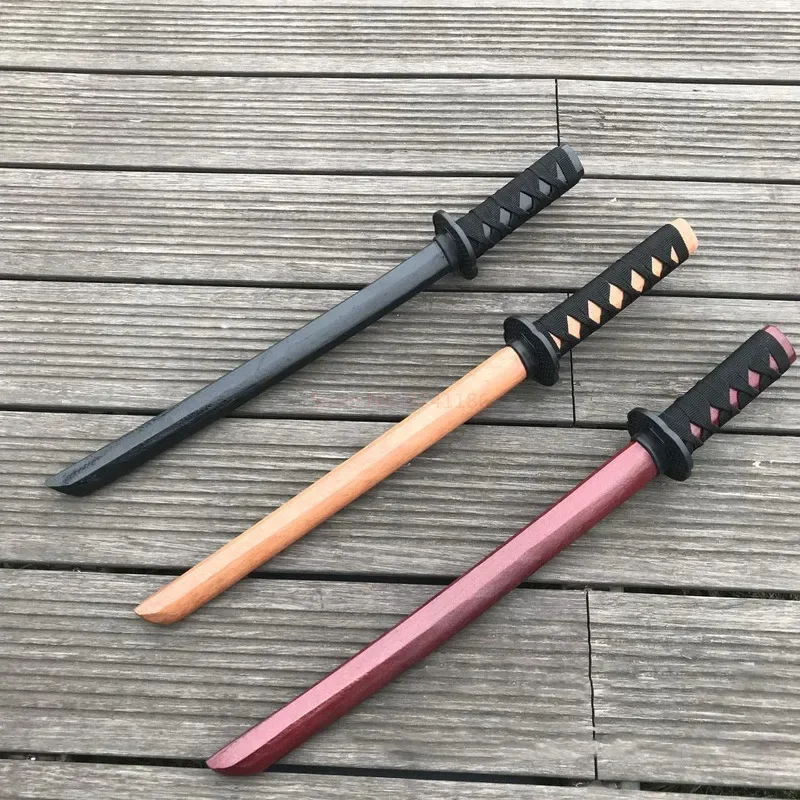 60cm Wood Stick Knife Toy Katana Sword Cosplay Props Personal Collecting Handicraft Children's Sword Toy Aikido Demon Slayer 6