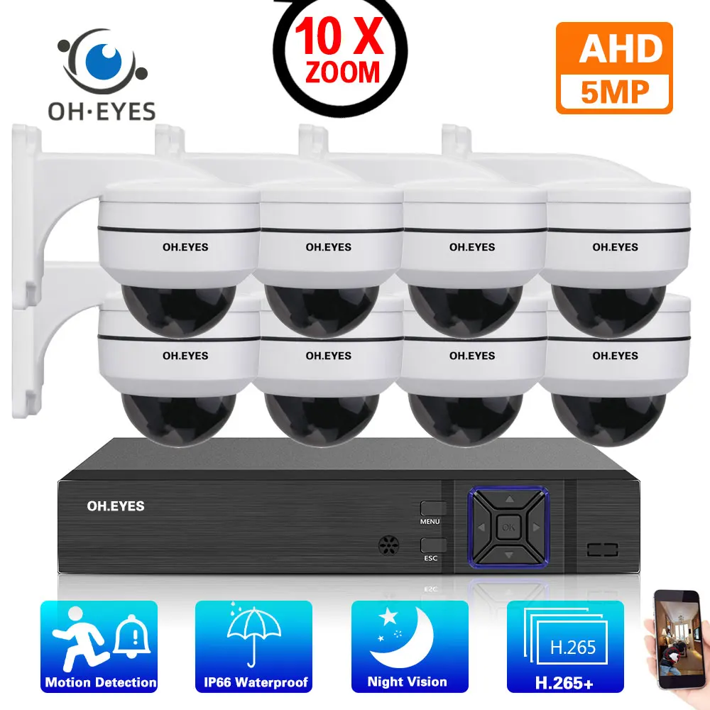 XMEYE système de Surveillance AHD PTZ, 5mp, Zoom 10X, caméra dôme de