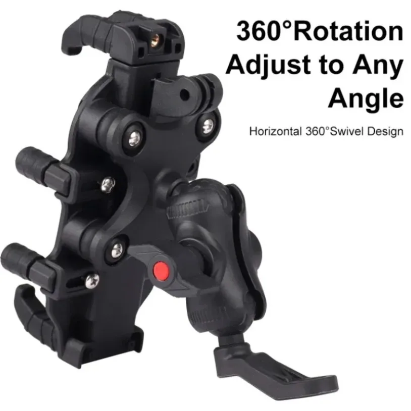 15W Wireless Charger Motorcycle Shock Absorber Phone Holder with 33W Type C Charging Port Mirror Motor Bicycle Cellphone Bracket