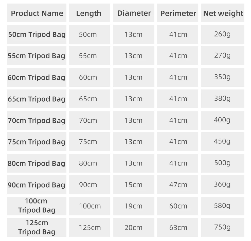 55/60/65/70/75/80/100/125cm Padded Camera Monopod Tripod Carrying Bag Case/Light