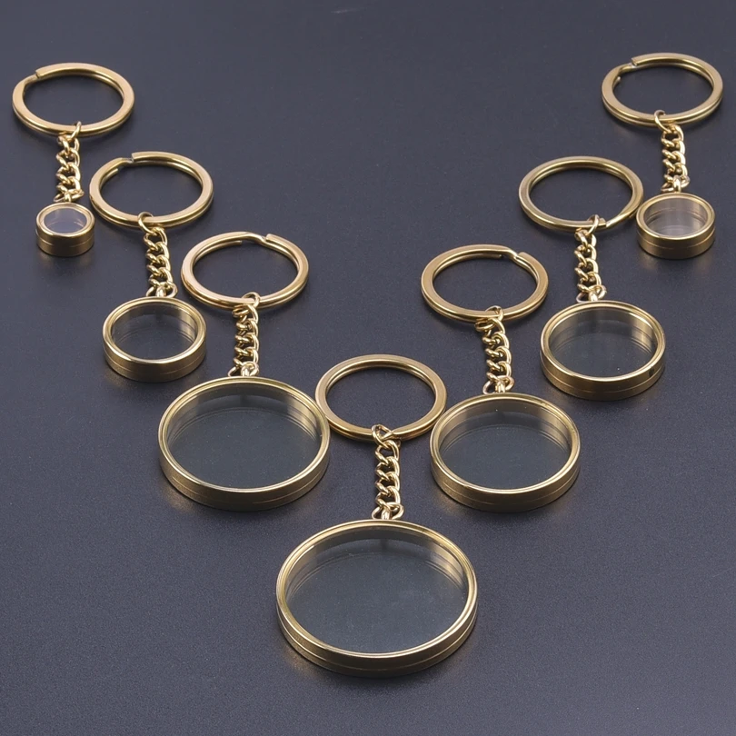 1Pc Stainless Steel 10-40mm Glass Ashes Coin Bezel Locket