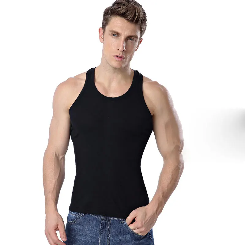 Men's Casual Undershirt Summer High Quality Bodybuilding Fitness Muscle Singlet Male 100%Cotton Sleeveless Workout T-shirt Vest