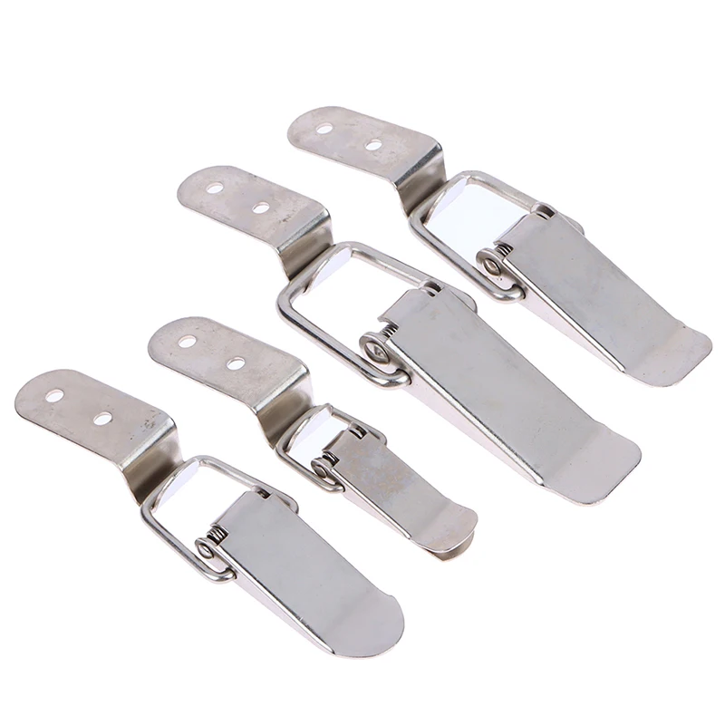 1pcs Iron Plated Nickel/304 Stainless Steel Hasp Fastener, Toggle Latch, Catch Hasps Trailer,Spring Card Buckle