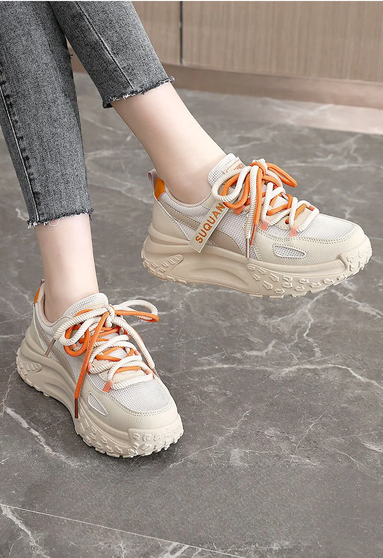 Fujin 5cm Denim Vera Pelle Piattaforma Zeppa Scarpe Chunky Sneaker Casual Comode Alte Strass Marca Primavera Bling Autunno Scarpe_voghion.com