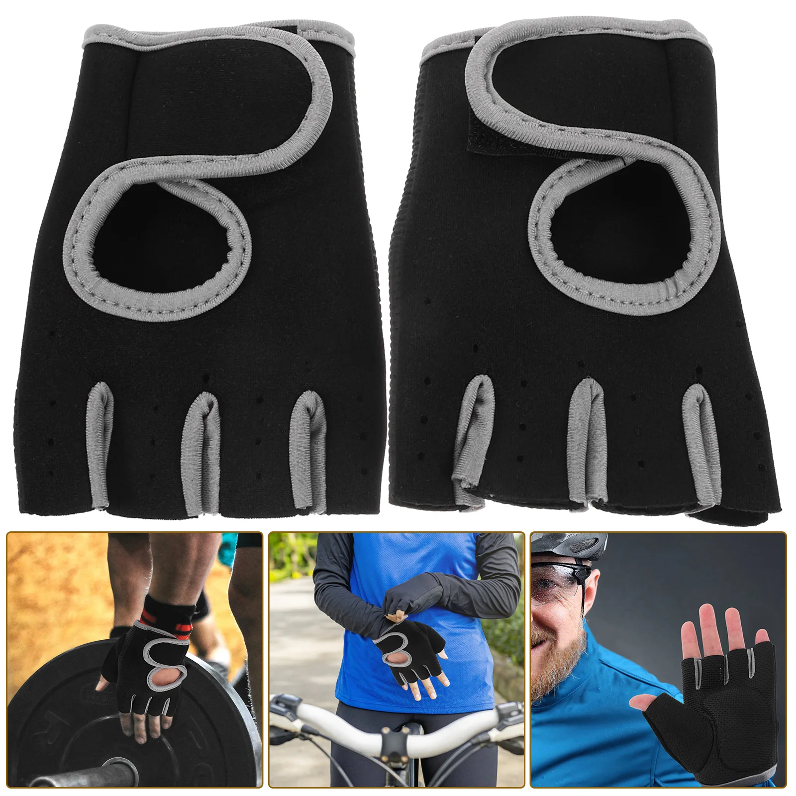 

Перчатки спортивные мужские износостойкие, без пальцев, полузащитные дышащие, для рыбалки, велоспорта, 2 шт.
