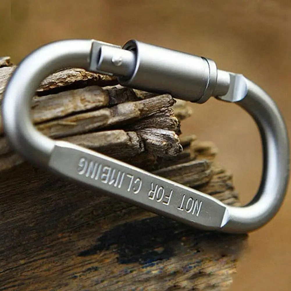 D Shaped Aluminum Alloy Carabiner Hook Keychain Climbing Equipment 1 Pcs