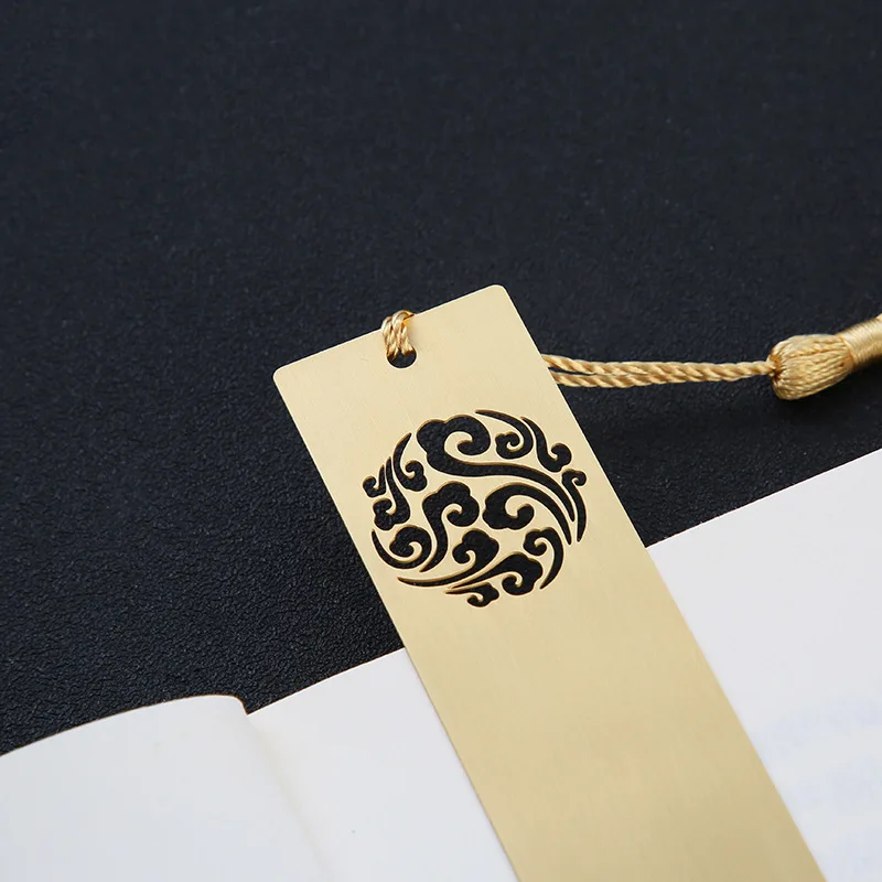 Chinese Style Brass Bookmark Tassel Pendant Book Clip Metal Pagination Mark  Student Gift Stationery School Office