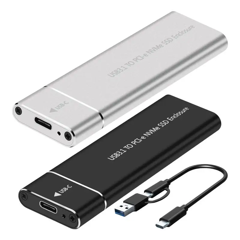 NVMe M2 SSD Enclosure External Case PCIE 10Gbps USB 3.1 Gen2 USB C Adapter Aluminum Box M.2 NVMe Case