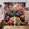 2Pcs Satisfactory Game Room Curtains Video Gaming Theme Colorful Decor Playroom Home Apartment Bedroom Living Room 5