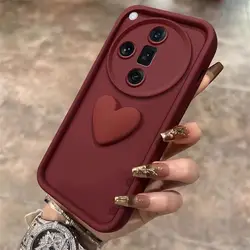 Love Heart Shockproof Bumper Cover - Find X7 Pro (Red)