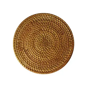 6PCS Table Mat Handmade Rattan Creative Placemat Dining Table Bowl Mat Plate Mat Heat Insulating Mat Non-Slip Mat 5