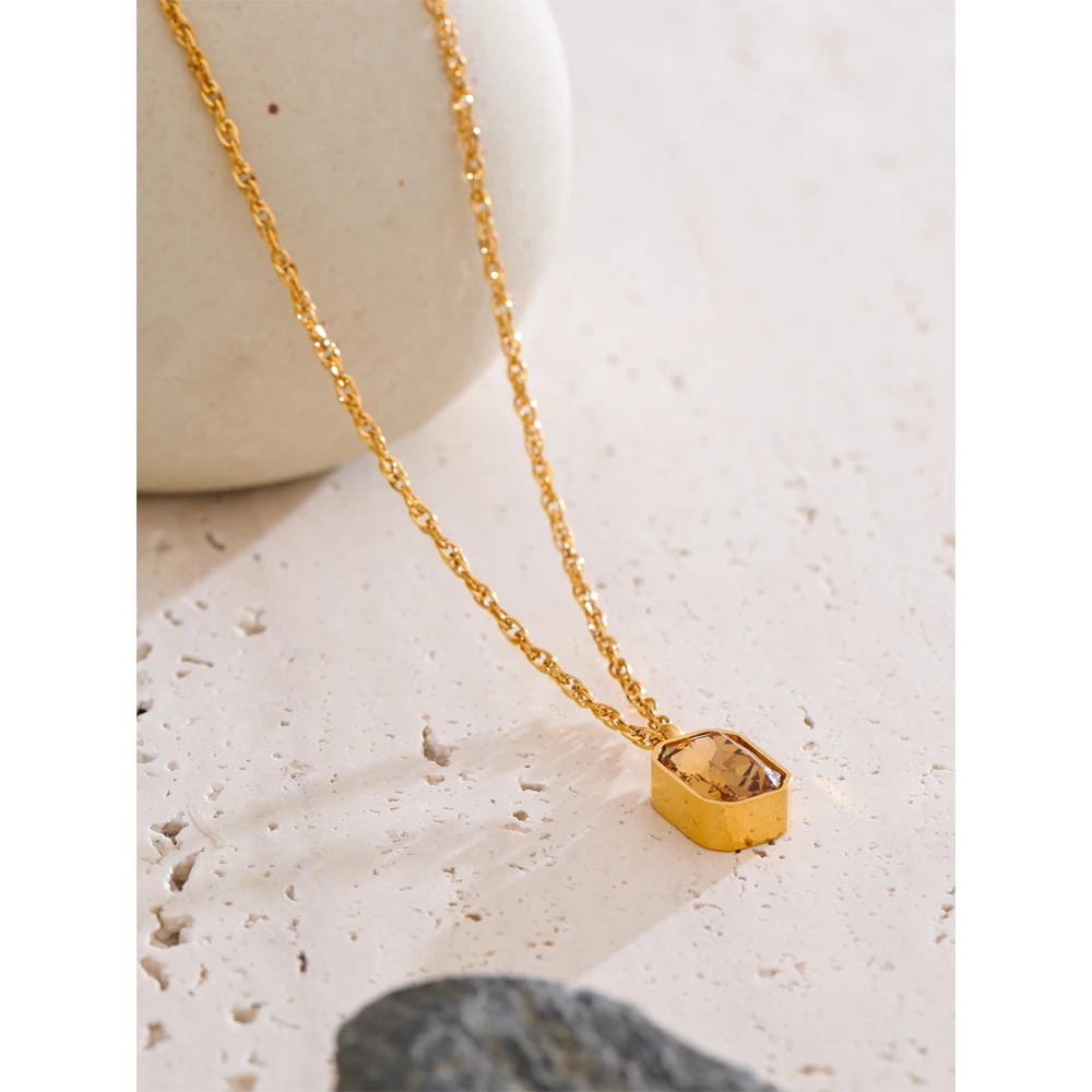 Yhpup Pendant Necklace Brand Stainless Steel Chain Collar Luxury