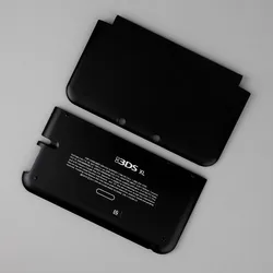 Colorful Replacement Top and Bottom Cover for Game Console Case - Front and Back Faceplate Housing Shell (Black)